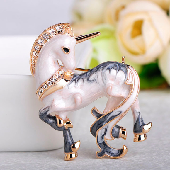 Jewelry - ENAMEL UNICORN BROOCH